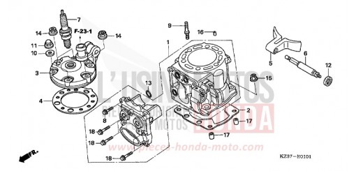 ZYLINDER/ZYLINDERKOPF (CR250R5-7) CR250R5 de 2005